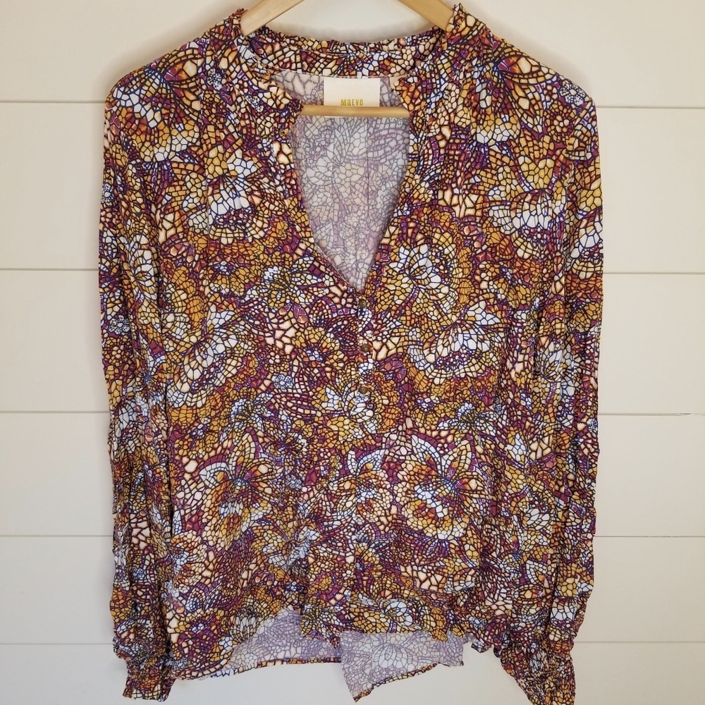 Anthropologie Patterned Blouse